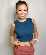 Load image into Gallery viewer, Twist Crop Tank - Teal