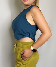 Load image into Gallery viewer, Twist Crop Tank - Teal
