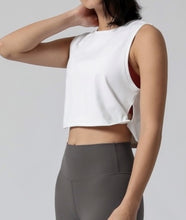 Load image into Gallery viewer, Twist Crop Tank - White