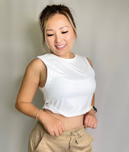 Load image into Gallery viewer, Twist Crop Tank - White