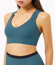 Load image into Gallery viewer, Breathe Sports Bra (New! Black and Blue)
