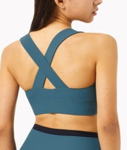 Load image into Gallery viewer, Breathe Sports Bra (New! Black and Blue)
