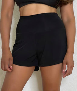 High Rise 2-in-1 Shorts - Black