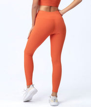 Load image into Gallery viewer, Candy Blush Ribbed Leggings - Orange
