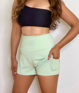 High Rise 2-in-1 Shorts - Mint