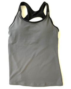 Dark Gray Tank With Built-in Bra (Final Sale)